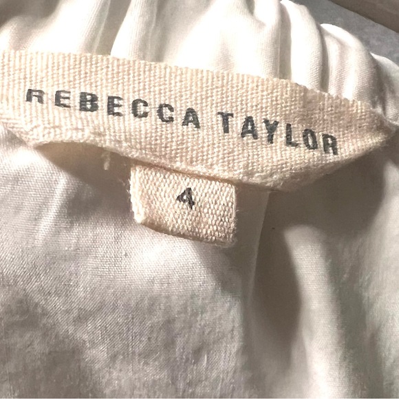 REBECCA TAYLOR White Flared Shoulder Nautical Stretchy Top White Good Condition - Picture 8 of 8